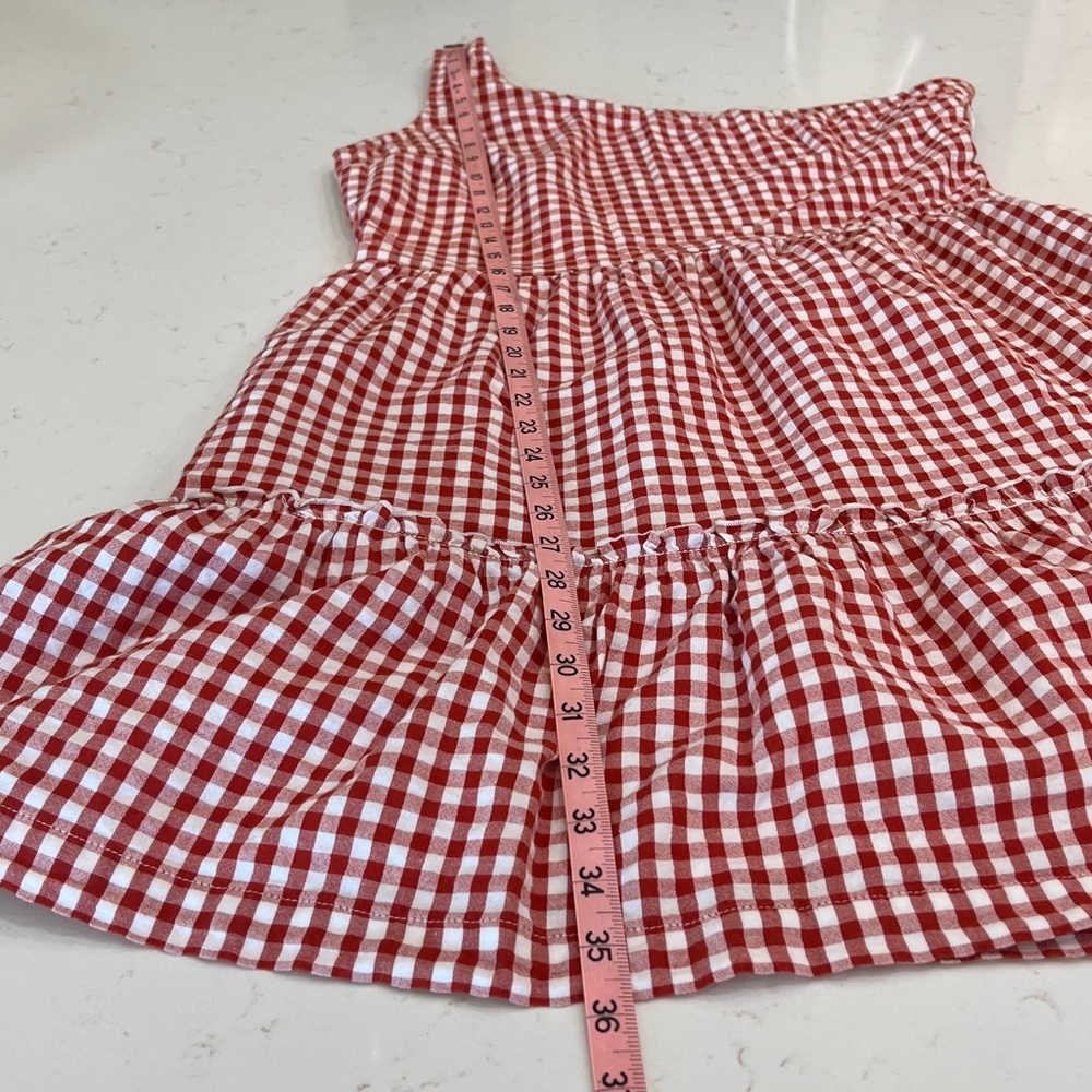 Crown & Ivy Red Gingham One Shoulder Cotton Dress Size 12 - Picture 12 of 13